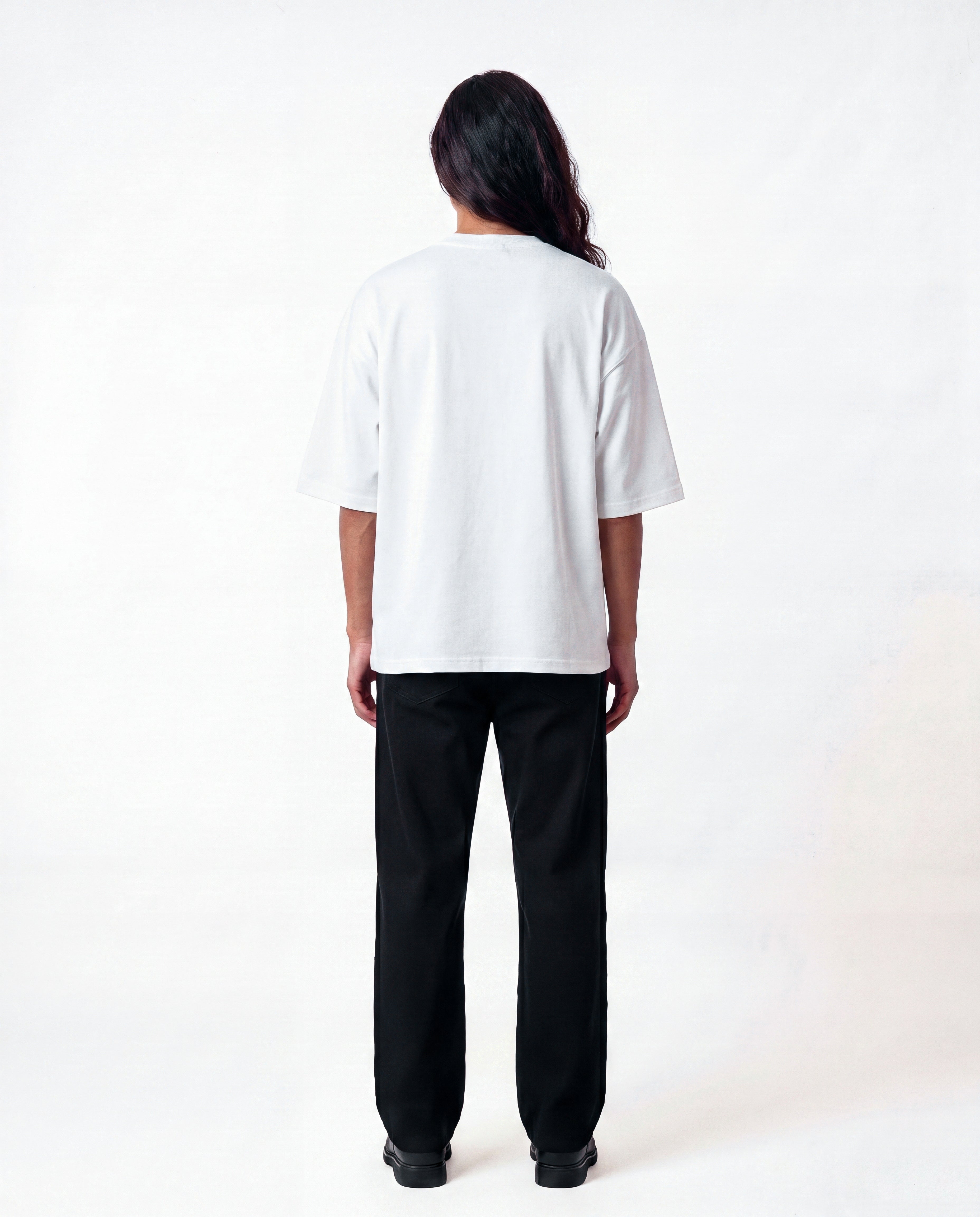 ANDAAZ | Drop Shoulder Tee (White) - Unisex