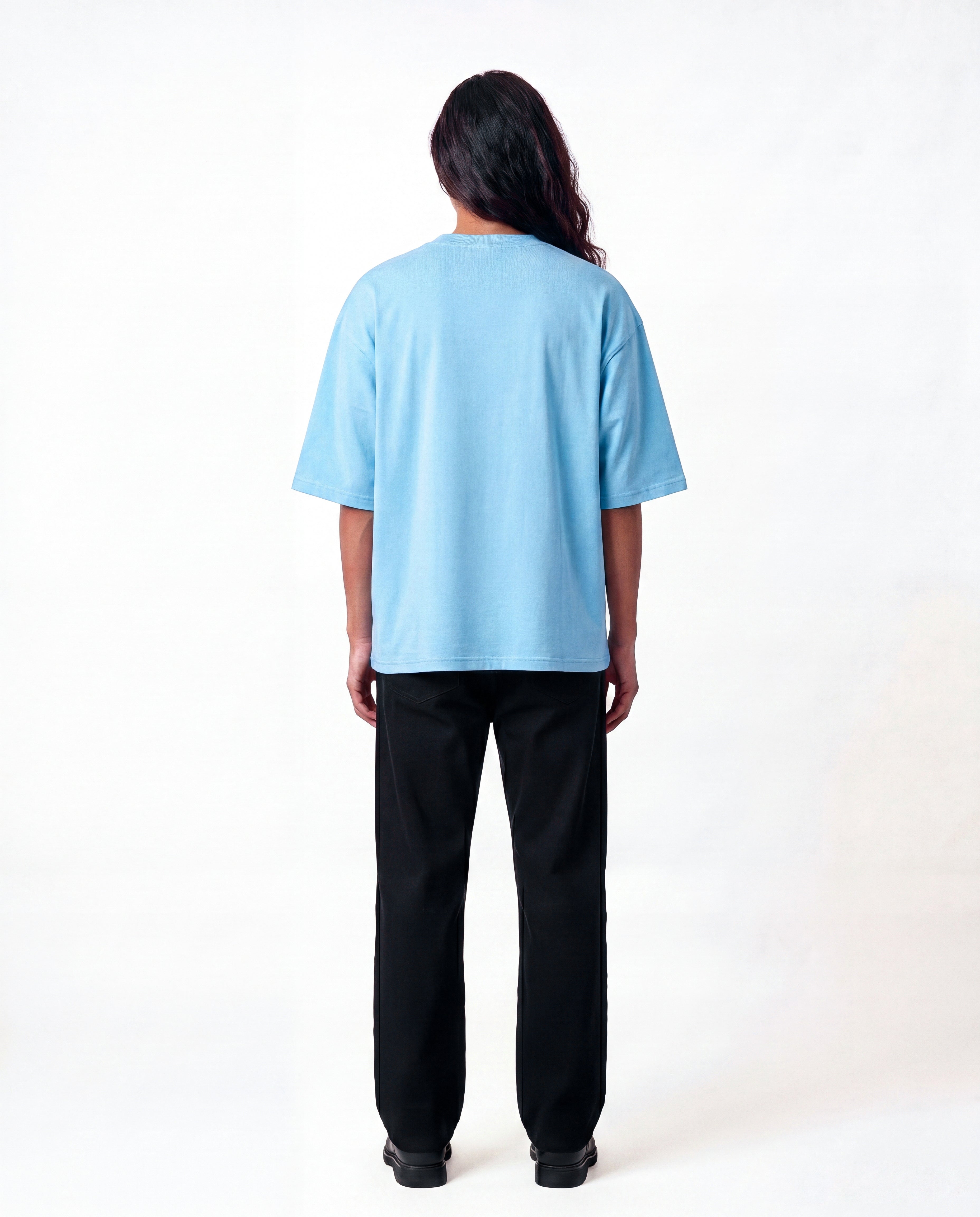 ANDAAZ | Drop Shoulder Tee  (Light Blue) - Unisex