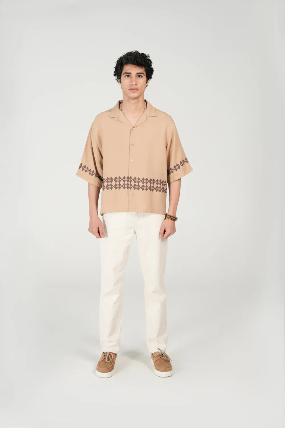 Contrast Collar Polo - White